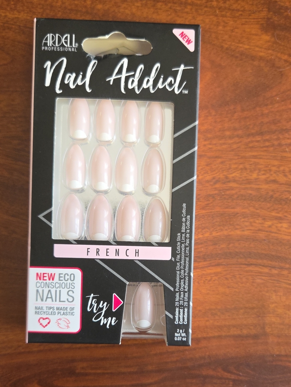 Ardell Nail Addict French Press-On Nails - Soft Pink & White Tips